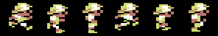 Sabre Man run-east animation, new 6-frame multicolour version