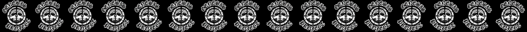 All 16 animation frames of the Genesis Project logo swinging around the skull, by Jon Egg