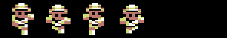 Sabre Man run-south animation, new 4-frame multicolour version