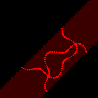 One diagonal segment on its own: the part of the path that actually has to be plotted