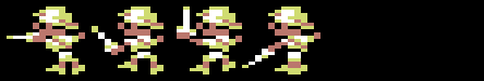 Sabre Man fight-west animation, new 4-frame multicolour version