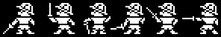 Sabre Man fight-west animation, original 6-frame single-colour version